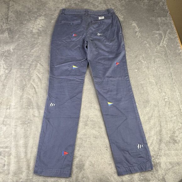 Vineyard Vines Pants Men 28x30 Washed Blue Flag Embroidered Chino Golf Club Pant - Picture 9 of 13